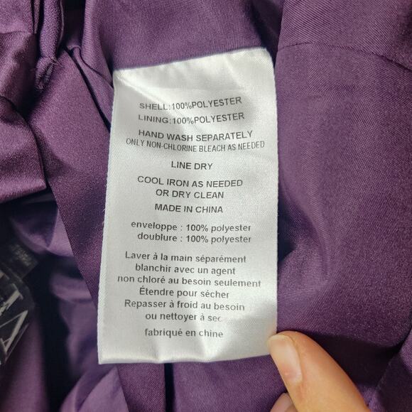 White by Vera Wang Plum Purple Halter Neck Bow Maxi Bridesmaid Prom Dress 2 - Picture 10 of 15